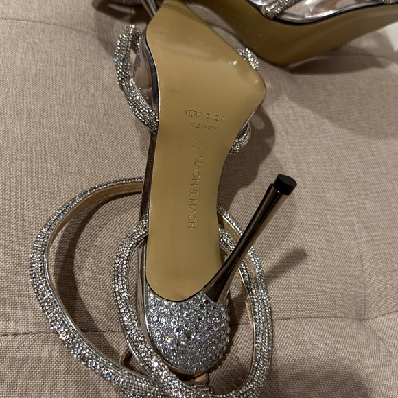 Authentic MACH & MACH Crystal Double Bow Clear PVC Pumps EU 39.5/US 8.5 - Picture 6 of 9